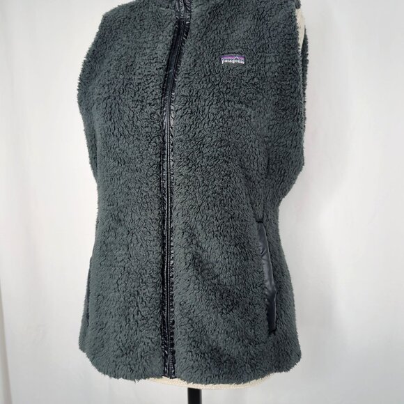 Patagonia Vest Medium Black Reversible Sherpa Nylon - Picture 4 of 10